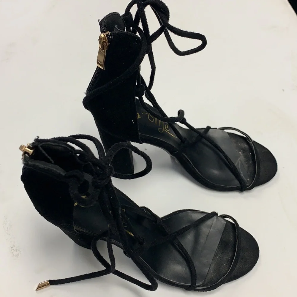 So Me suede lace up heels